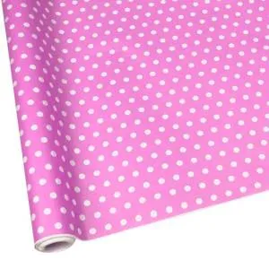 Крафт-бумага "Горох" белый на сиреневом 70 см*10 м./1557