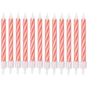 Свечи Спирали с подст. Красные 6 см 12 шт / 1502-6781