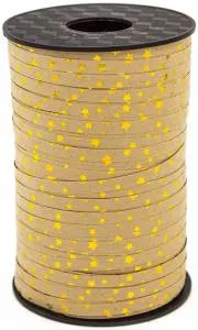 Лента Металл Крафт 5 мм*182м Золотые звезды