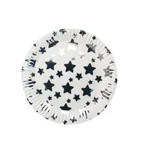 Тарелки многогран. "Звезды Серебряные" 18 см. 6 шт.