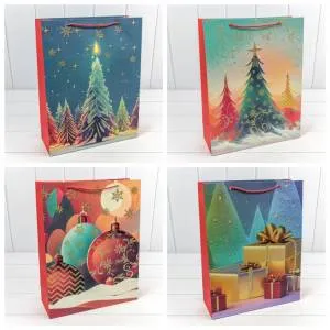 Пакет подарочный 30*41,5*12 см. "Новый Год" микс/ 300460А