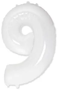 Цифра "9" - белая/ Flexmetal