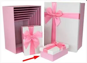 Коробка 16*10,5*6 Атласный бант, Рогожка /SY604-6710