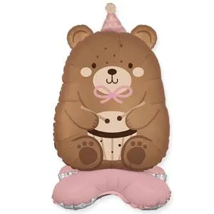 AIR 3D Мишка розовый колпачок (ходячий шар)/ 1208-0951