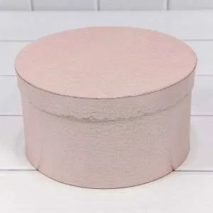 Коробка 21*21*11 см Текстура кожи Розовый цилиндр 