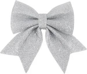 Бант декоративный Серебро с блестками 15*20 см. / 6230984