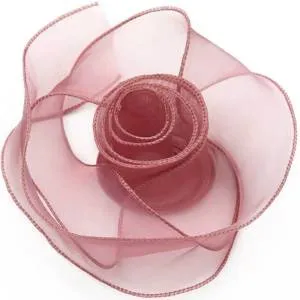 Лента Органза 4 см.*9,14 м. Дымчатая роза с леской / 6233770