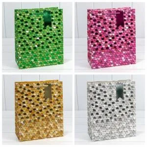 Пакет подарочный 26*32*13 см. "Кружочки" микс/ 000208С