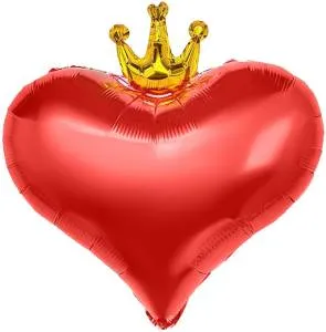22" Сердце, Золотая корона, красное (Китай) / 27339