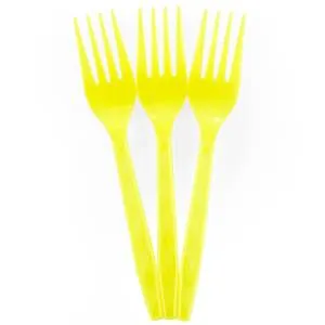 Вилки пластиковые Желтые 15 см, 10 шт / 6231270