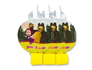 Язычок-гудок с карточкой "Маша и Медведь" 6 шт