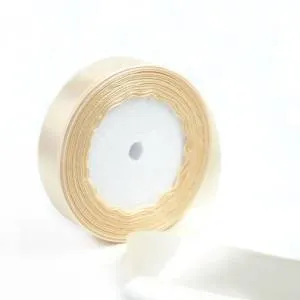 Лента атлас белый песок 20 мм*22,85 м / 190822