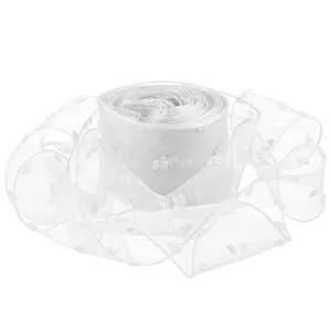 Лента декоративная "Воздушные точки" 4 см.*9,14 м. Белая / 6233985