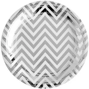 Тарелка  "Зигзаги Серебро" 9", 6 шт./6224016