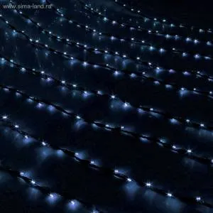 Гирлянда "Дождь" 2*3м. БЕЛЫЙ(нить темная) 706339