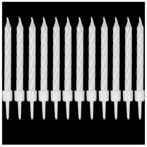 Свечи Спирали с подст. Белые 6 см 12 шт / 1502-6780