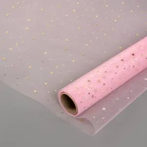 Фатин в рулоне "Звездное сияние" 0,48*4,57 м. розовый металлик / 6234086