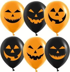 12" Тыквы на Хэллоуин,черный/оранжевый пастель (Китай)/ 25 шт 612831