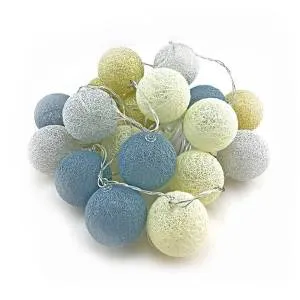 Гирлянда "Хлопковый шар" золотой,серебряный,молочный,светло-серый 3 м / 193206