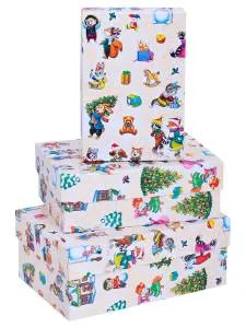 Коробка 15*10*5 см "Новогодние советские зверята"