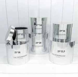 Коробка Цилиндр 25*22.5 см "THE ROSEMADAM" Серебро