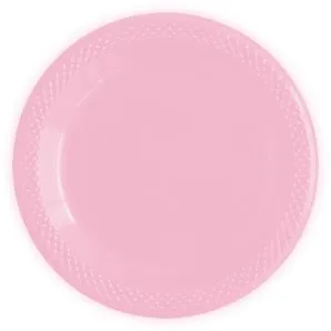 Тарелки пластиковые 23 см "Делюкс" Розовые/10 шт (Колумбия)