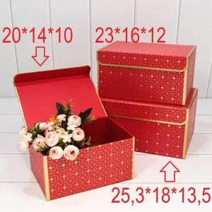 Коробка Прямоугольник 23*16*12 на магните Красный