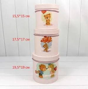 Коробка 15,5*15 см "Мишки Тедди" розовый -720794/2