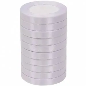 Лента атлас белый 12 мм*22,85 м /12001