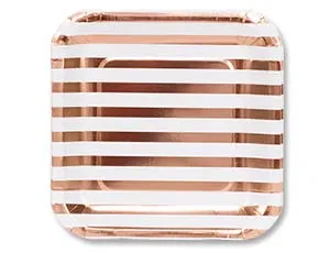 Тарелка фольг розов золото 23см 6 шт 1502-3102