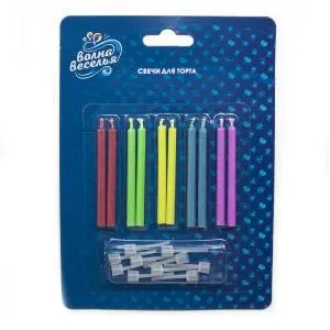 Свечи Цветное пламя, ассорти 6 см,10 шт/620180