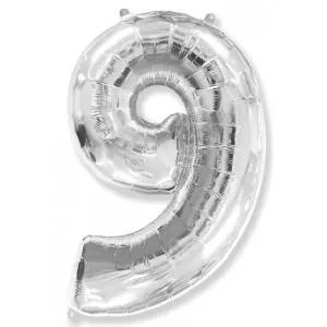 Цифра "9" - серебро/ Flexmetal