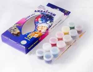 Аквагрим БОДИ-АРТ,12 цвет.с кистью (пастообразный)