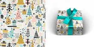 Бумага упак. Елочки 70*100см (10 листов)/УБ-9456         