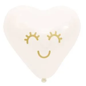 Сердце 10" Бел/Роз с рис Реснички Ит 1105-0374