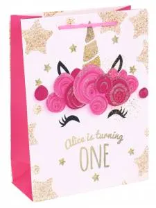 Пакет подарочный L/ППК-5408 26*32*10 см с глиттером