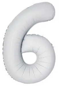 Цифра "6" - SLIM Белая матовая / Flexmetal 