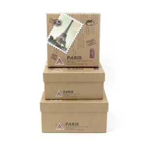 Коробка 17*17*8 см "Париж" крафт