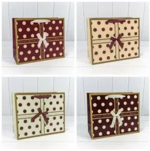 Пакет подарочный 32*26*13 см. "Горошек" (микс) / 300148СА