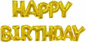 Набор шаров-букв мини Happy Birthday золото 17"/ 26029
