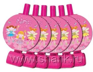 Язычок-гудок с карточкой "Феечки",6 шт.