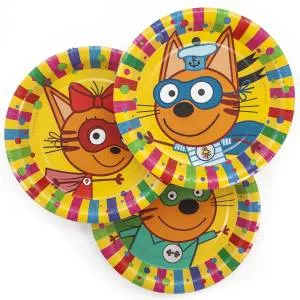 Тарелки Три кота Супер Герои желтый 7"/18 см 6 шт / 6014970