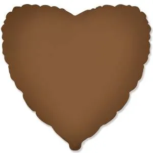 Сердце матовое Choco Brown 18"/ 1204-1599