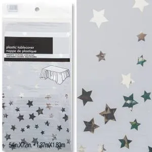 Скатерть "Звезды" серебро металл  1,3*1,8 м./6012108