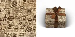 Бумага упак. Новогодняя почта под крафт 70*100см /УБ-0723           