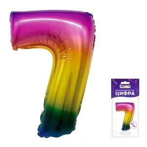 Цифра "7" Радуга 16"/ Китай