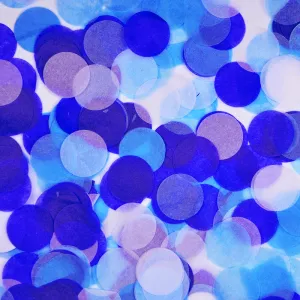 Конфетти "Круги тишью голубой микс" 2,5 см,50 гр.