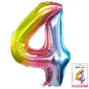 Цифра "4" Радуга нежный градиент 40"/ Китай 190019-4