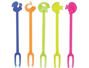 Вилочка д/канапе  Животные 9 см. 30 шт.