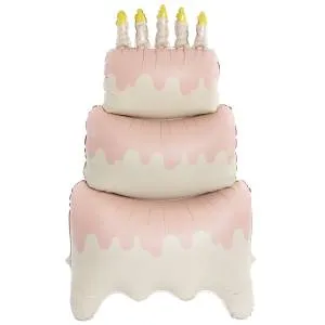3D Торт со свечами, розовый сатин 47" / Китай 25067